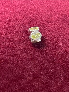 Pandora Peridot Colored Crystal Bead Set in Sterling Silver